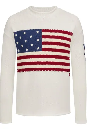 Ralph Lauren Pullover mit Stars and Stripes-Motiv und Rollkanten