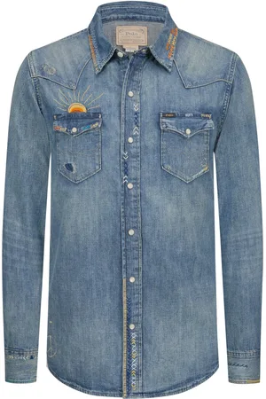 Ralph Lauren Jeanshemd aus Baumwolle mit bunten Stickereien