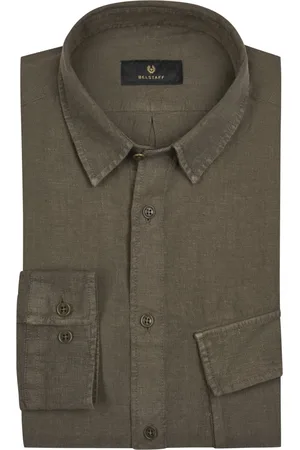 Belstaff Leinenhemd in Washed-Optik mit Brusttatsche