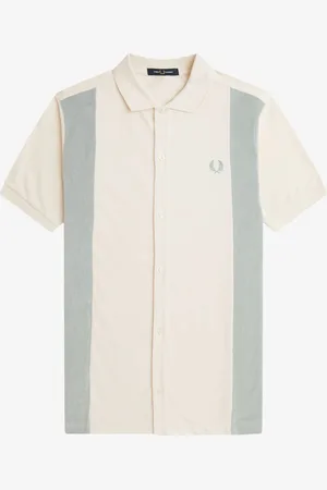 Fred Perry Piqué-Kurzarmhemd mit Frottee-Streifen und Logo-Stickerei