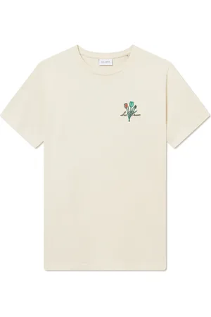 Les Deux Dichtes T-Shirt mit Logo-Stickerei und Motiv-Print auf Rückenseite