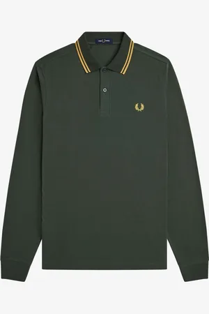 Fred Perry Langarm-Poloshirt in Piqué-Qualität mit Logo-Stickerei