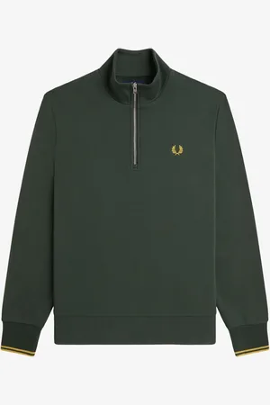 Fred Perry Sweat-Troyer mit Logo-Stickerei und Kontrastbündchen