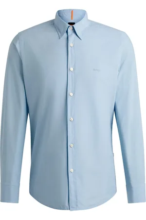 HUGO BOSS Hemd aus Baumwolle mit Label-Stickerei, Regular Fit
