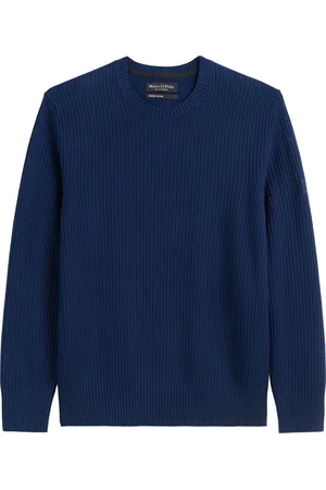 Marc O’ Polo Pullover aus Baumwoll-Rippstrick mit Label-Aufnäher