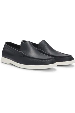 HUGO BOSS Leichte Slipper aus genarbtem Leder