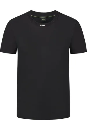 HUGO BOSS T-Shirt in Stretch-Qualität mit gummiertem Schriftzug