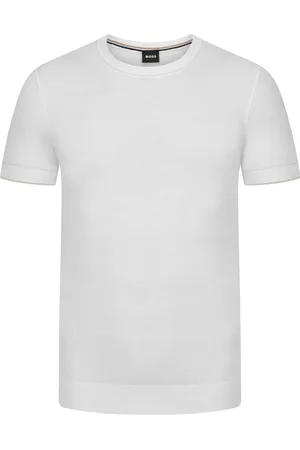 HUGO BOSS Unifarbenes Strickshirt aus einem Leinengemisch