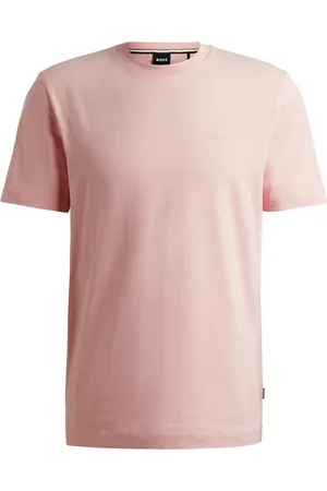 HUGO BOSS Unifarbenes T-Shirt mit gummiertem Label-Schriftzug