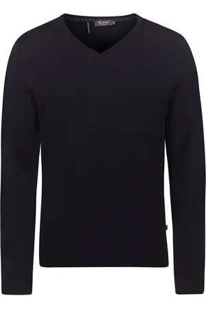 Maerz Leichter Pullover aus Merinowolle mit V-Ausschnitt