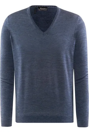 Maerz Leichter Pullover aus Merinowolle mit V-Ausschnitt