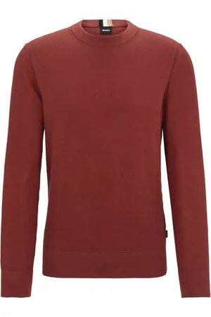 HUGO BOSS Leichter Pullover aus Baumwoll-Perlstrick