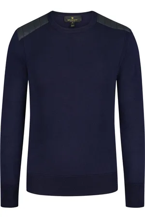 Belstaff Pullover Schurwolle mit Logo-Aufnäher