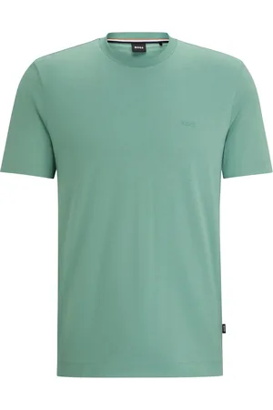 HUGO BOSS Unifarbenes T-Shirt mit gummiertem Label-Schriftzug