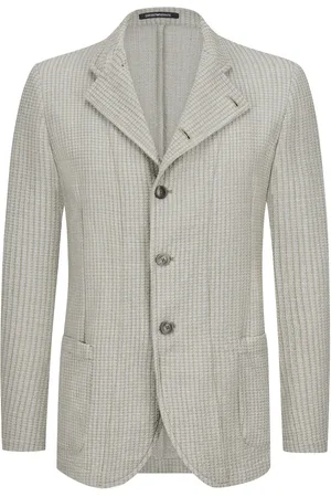 Emporio Armani Strukturierter Strickblazer mit Schurwolle