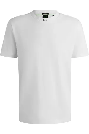 HUGO BOSS T-Shirt in Stretch-Qualität mit gummiertem Schriftzug