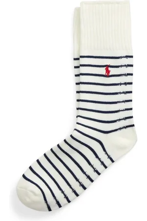 Ralph Lauren Strick-Socken mit Ringelstreifen und Poloreiter-Stickerei