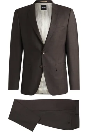 HUGO BOSS Anzug in melierter Optik mit Stretchanteil, Slim Fit