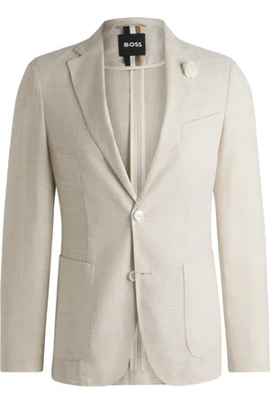 HUGO BOSS Ungefüttertes Sakko aus einem Wollgemisch mit Leinen, Slim Fit