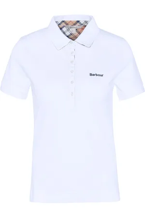 Barbour Damen Poloshirt Portdown mit Tartan-Besatz, Slim Fit