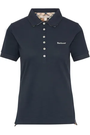 Barbour Damen Poloshirt Portdown mit Tartan-Besatz, Slim Fit