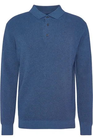 Barbour Langarm Strick-Poloshirt mit Label-Stickerei