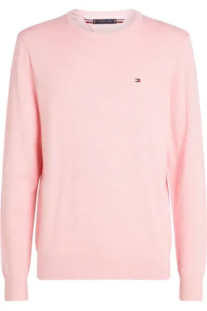Tommy Hilfiger Pullover aus feinem Baumwollstrick mit Logo-Aufnäher