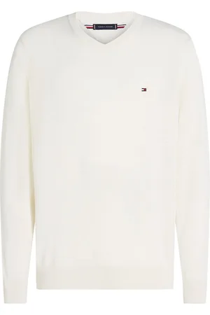 Tommy Hilfiger Pullover aus Baumwolle und Leinen mit Logo-Stickerei
