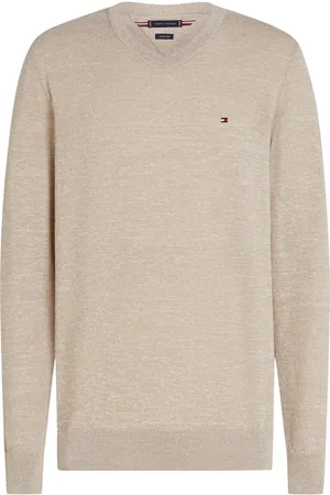 Tommy Hilfiger Pullover aus Baumwolle und Leinen mit Logo-Stickerei