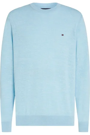 Tommy Hilfiger Pullover aus Baumwolle und Leinen mit Logo-Stickerei