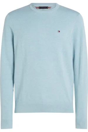 Tommy Hilfiger Pullover aus feinem Baumwollstrick mit Logo-Aufnäher