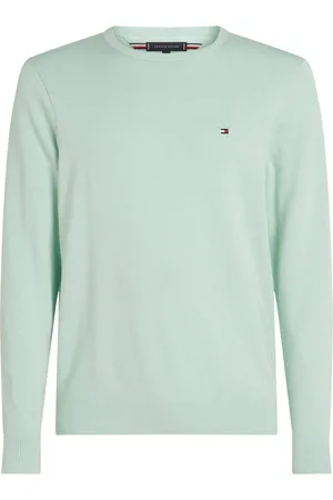 Tommy Hilfiger Pullover aus feinem Baumwollstrick mit Logo-Aufnäher