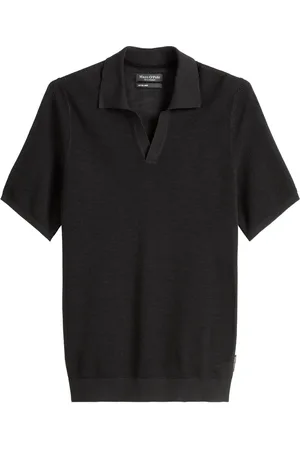 Marc O’ Polo Strick-Poloshirt mit Variokragen und Leinenanteil