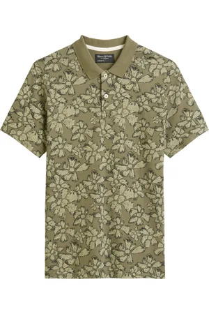 Marc O’ Polo Poloshirt mit floralem Print und Stretch, Regular Fit