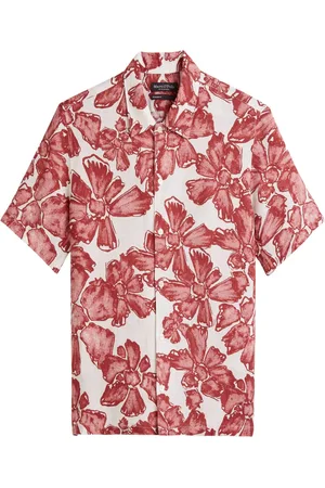 Marc O’ Polo Kurzarmhemd aus Leinen mit floralem Print, Regular Fit