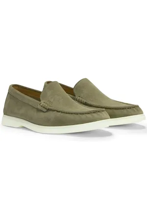 HUGO BOSS Leichte Loafer aus Veloursleder mit Label-Schriftzug