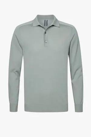 Profuomo Langarm-Poloshirt aus einem Travel-Baumwollgemisch