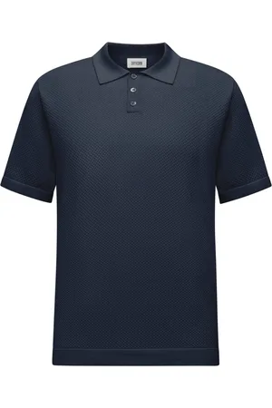 Drykorn Leichtes Strick-Poloshirt aus Baumwolle mit Wabenstruktur