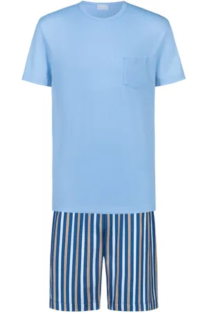 Mey Kurzer Pyjama mit O-Neck und gestreifter Shorts