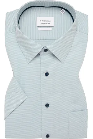 ETERNA Bügelfreies Kurzarmhemd mit Kleinmuster, Slim Fit