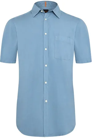 HUGO BOSS Glattes Kurzarmhemd aus Baumwolle, Regular Fit