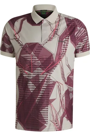 HUGO BOSS Poloshirt in Stretch-Qualität mit Print, Regular Fit