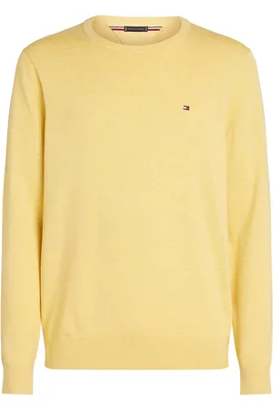 Tommy Hilfiger Pullover aus feinem Baumwollstrick mit Logo-Aufnäher