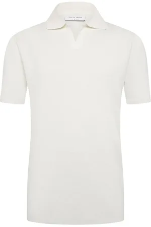 Tiger of Sweden Feinstrick-Poloshirt mit Leinenanteil und Kubakragen