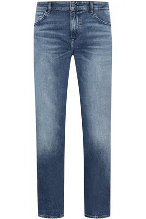 HUGO BOSS Softe Jeans mit Stretch in dezenter Used-Optik, Regular Fit