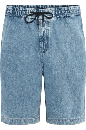 HUGO BOSS Jeans-Bermudas in Washed-Optik mit elastischen Bund und Kordelzug