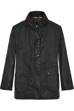 Barbour Damen-Wachsjacke mit Tartan-Details