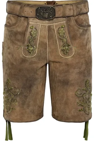 SPIETH & WENSKY Traditionelle Lederhose mit Metall-Koppelverschluss