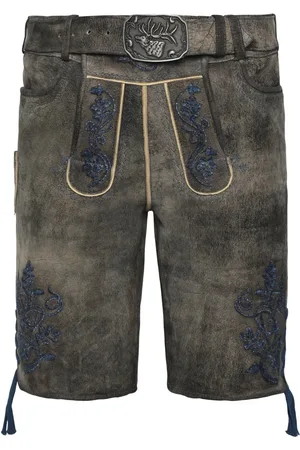 SPIETH & WENSKY Traditionelle Lederhose mit Metall-Koppelverschluss