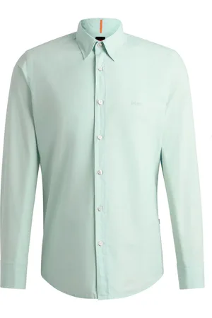HUGO BOSS Hemd aus Baumwolle mit Label-Stickerei, Regular Fit